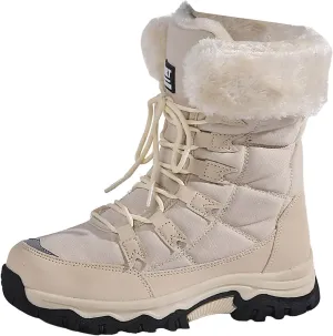 Waterproof Snow Boots Women, Winter Snow Boots Lightweight Warm Faux Fur Lined Mid-Calf Booties Anti-Slip Cold Weather Comfortable Furry Mid Calf Warm Shoes