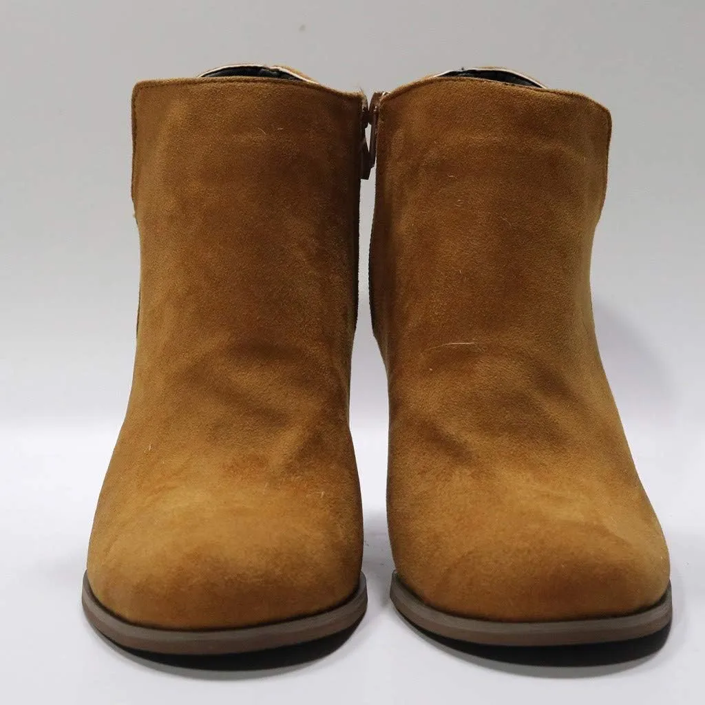Wedge Booties for Women Dressy,Comfy Closed Toe Ankle Boots with Zipper Vintage V Cutout Fall Boots Stacked Wedge Heel Shoes