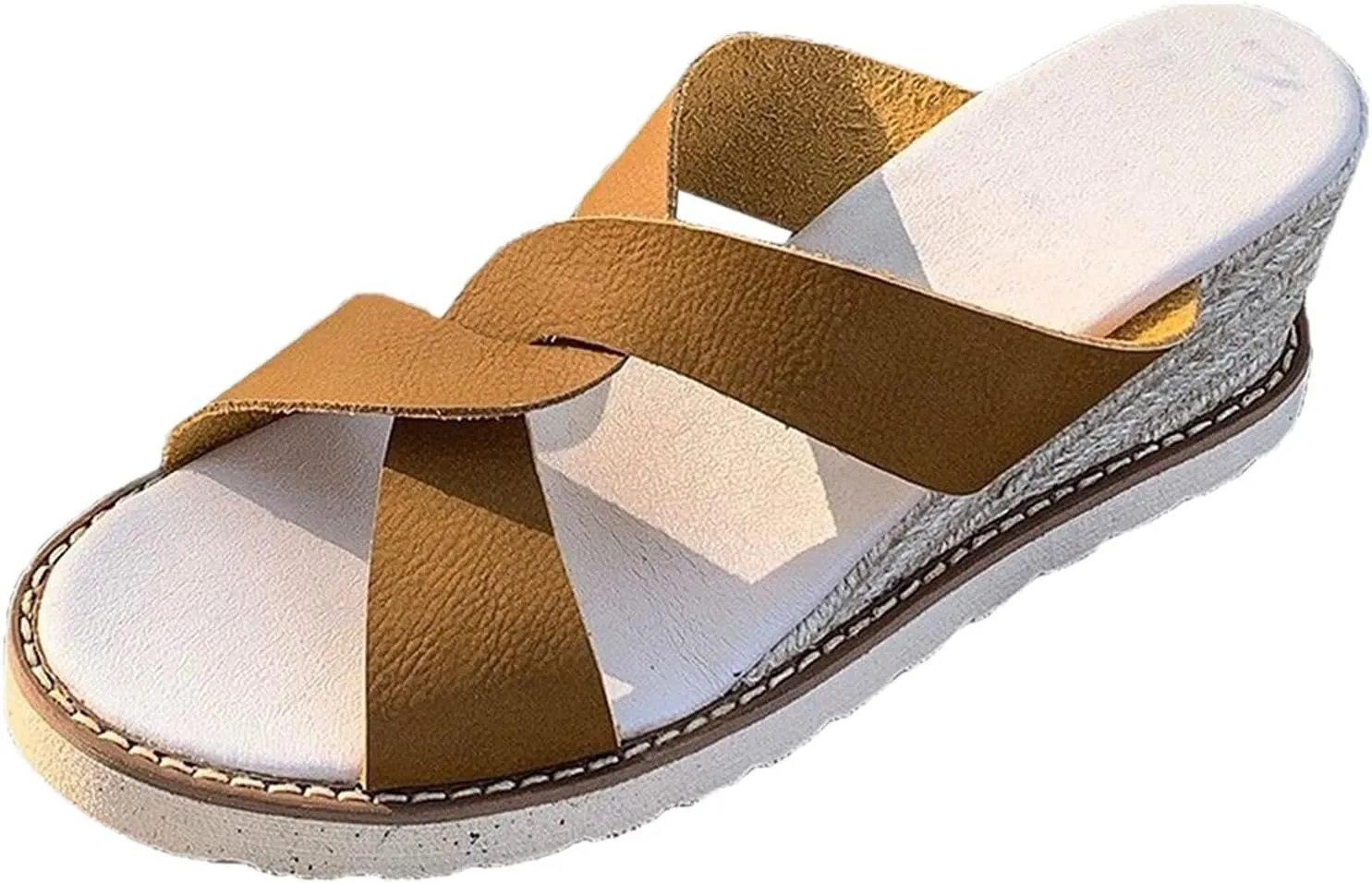 Wedge Sandals for Women Dressy Slip On Open Toe Fashion Slippers Casual Dressy Comfortable Summer Espadrilles Wedges