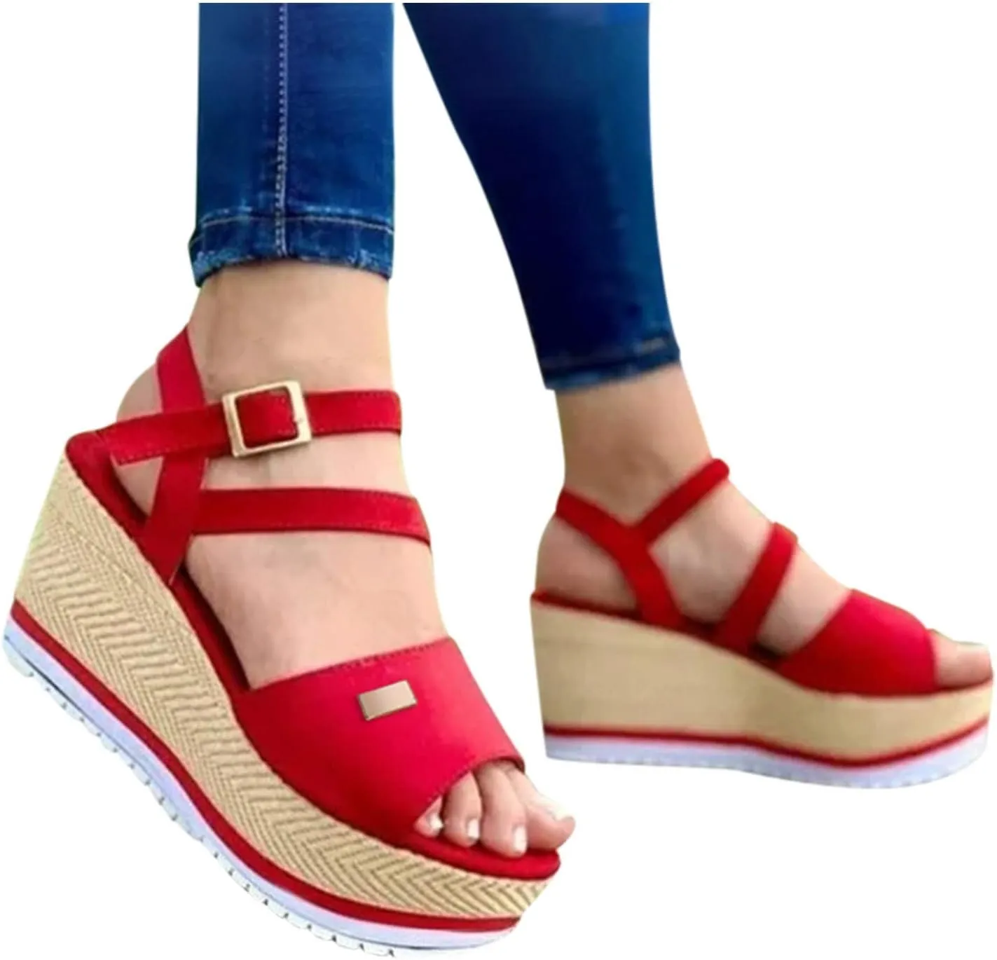 Wedge Sandals for Womens Women's Sandals Casual Slip on Ankle Strap Outdoor Camping Walking Classic Fashion
