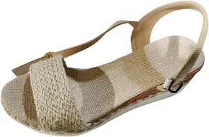 Wedge Sandals Womens Casual Slip on Summer Wedge Sandals Wedge Sandals Women's Ankle Strap Low Wedge Sandals