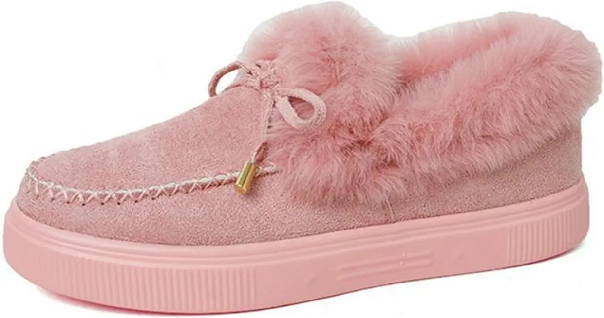 Winter Boots For Women 2024 Fashion Snow Boots Warm Ankle Booties Slip On Outdoor Fur Lined Comfortable Loafers Shoes