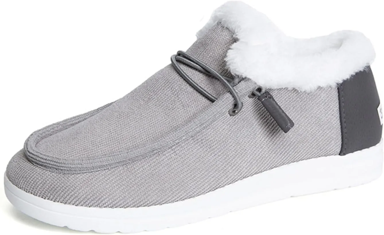 Winter Fashion Boots For Women 2024 Casual Slip-on Warm Loafers Shoes Faux Fur-Lined Comfortable Snow Ankle Booties