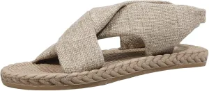 Women Summer Solid Canvas Slip On Casual Open Toe Flat Soft Bottom Breathable Shoes Sandals Women Sandals
