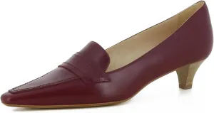 Women Vintage Kitten Heel Pumps Pointed Square Toe Slip On Oxford Loafers Shoes Suede Chunky Stacked Heel Office Work Business Loafer Classic Formal Professional Dressy Comfort 4-11 M US