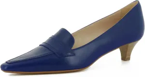 Women Vintage Kitten Heel Pumps Pointed Square Toe Slip On Oxford Loafers Shoes Suede Chunky Stacked Heel Office Work Business Loafer Classic Formal Professional Dressy Comfort 4-11 M US