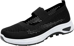 Women Walking Shoes Comfortable Slip On Sneakers Knit Lightweight Breathable Walking Shoes for Work Travel