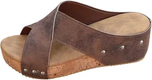 Women Width Wedge Sandals 2025 Spring Summer Corkys Shoes Casual Dressy Platform Styles for Wide Feet Women