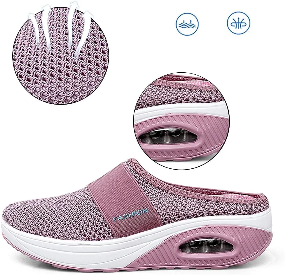Women's Air Cushion Slip On Walking Shoes Comfortable Mesh Fashionable Women's Walking Shoes Orthopedic Diabetic Slippers