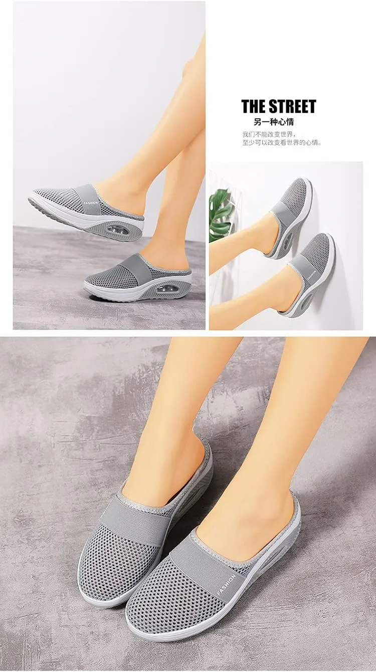Women's Air Cushion Slip-On Walking Shoes- Orthopedic Diabetic Walking Shoes, Mesh Orthopedic Diabetic Walking Shoes