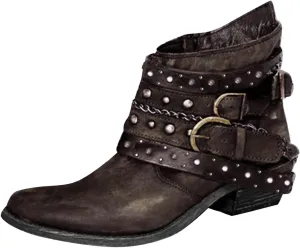 Women's Ankle Boots & Booties Wide Width,Punk Strap Trim Combat Boots Side Zipper Motorcycle Boots Goth Leather Boots