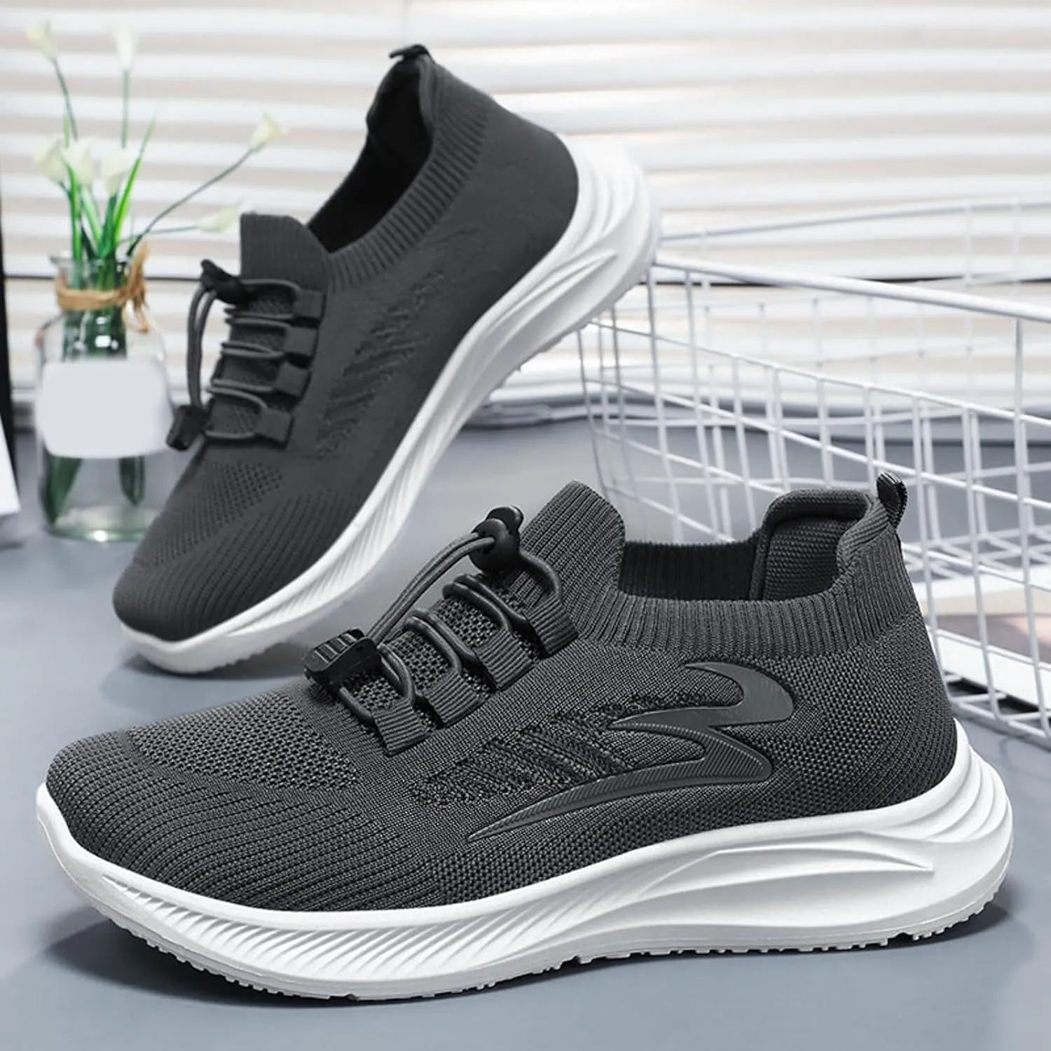 Womens Canvas Slip on Sneakers Walking Tennis Flat Dress Loafers Platform Wedge Mesh Shoes Embroidery Sneakers Casual Clip