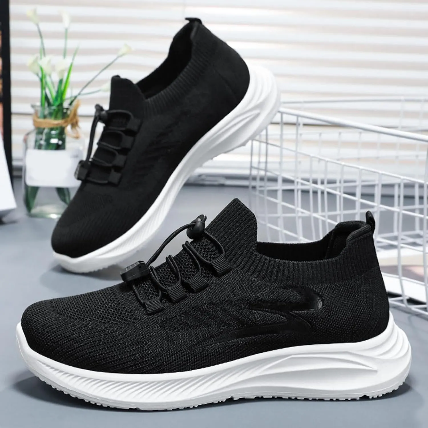 Womens Canvas Slip on Sneakers Walking Tennis Flat Dress Loafers Platform Wedge Mesh Shoes Embroidery Sneakers Casual Clip