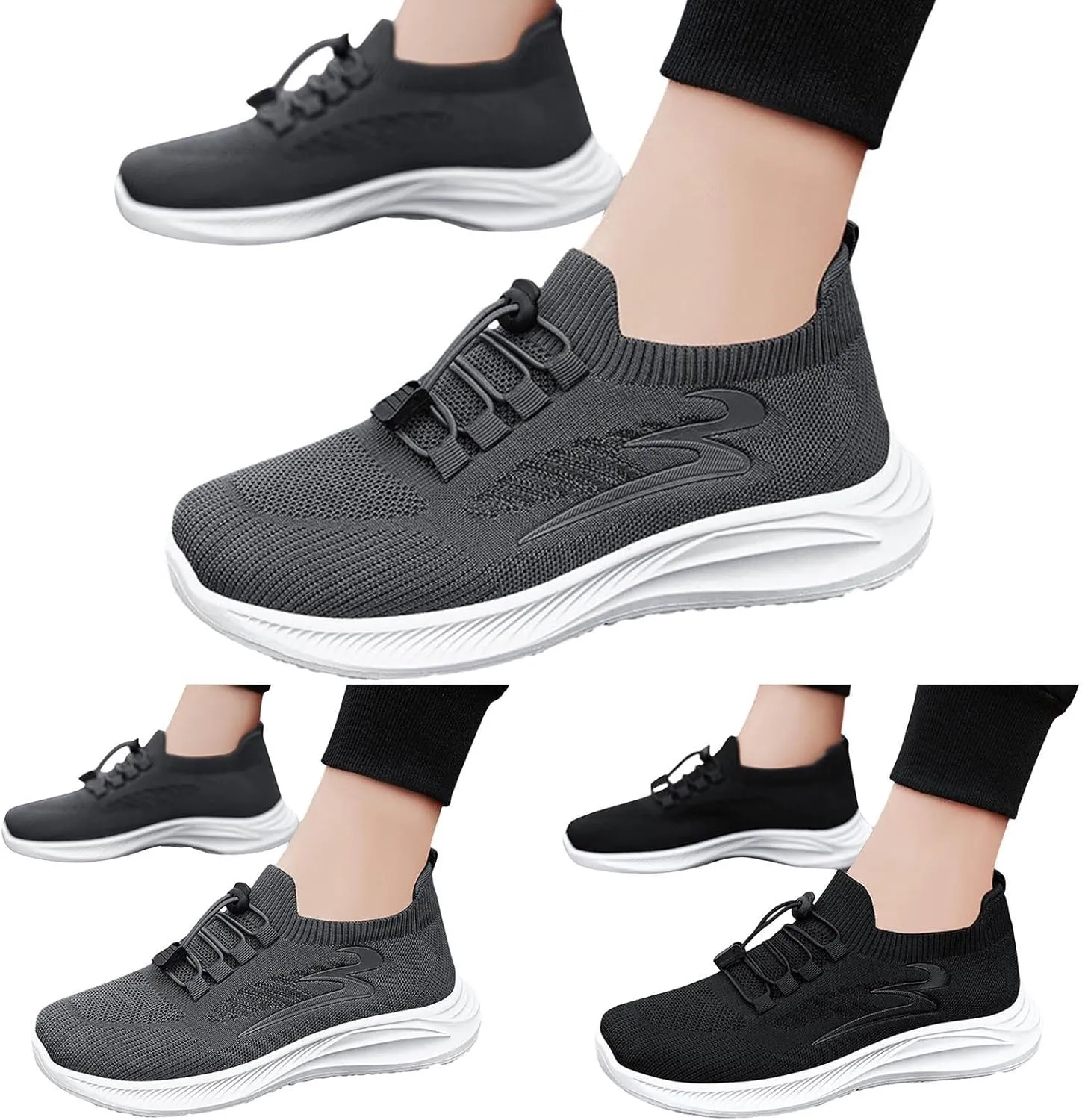 Womens Canvas Slip on Sneakers Walking Tennis Flat Dress Loafers Platform Wedge Mesh Shoes Embroidery Sneakers Casual Clip