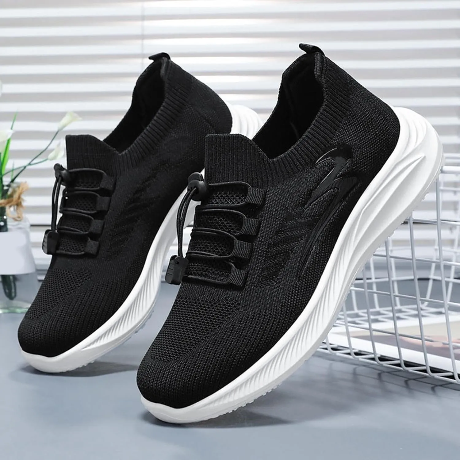 Womens Canvas Slip on Sneakers Walking Tennis Flat Dress Loafers Platform Wedge Mesh Shoes Embroidery Sneakers Casual Clip