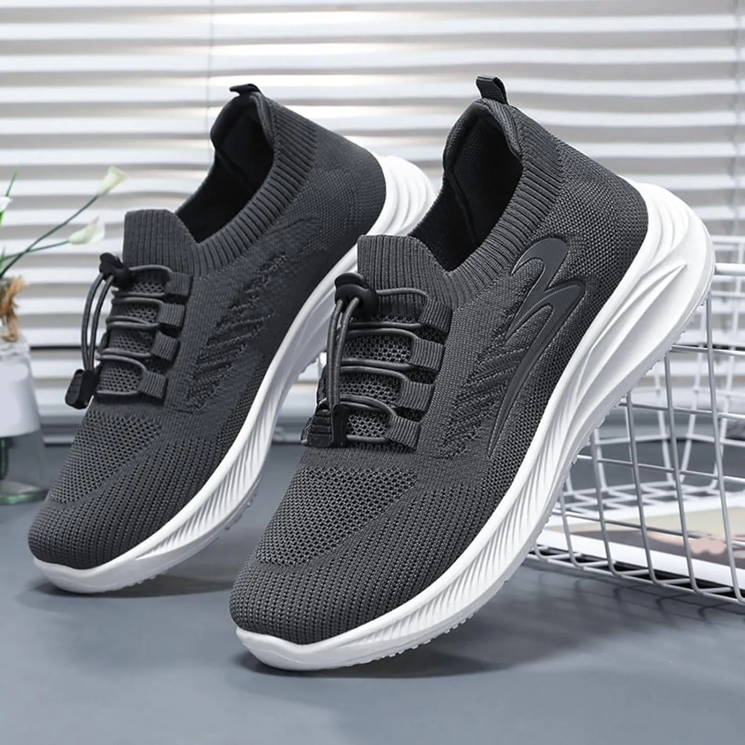 Womens Canvas Slip on Sneakers Walking Tennis Flat Dress Loafers Platform Wedge Mesh Shoes Embroidery Sneakers Casual Clip