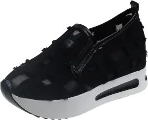 Womens Canvas Slip on Sneakers Walking Tennis Flat Dress Loafers Platform Wedge Mesh Shoes Embroidery Sneakers Casual Close