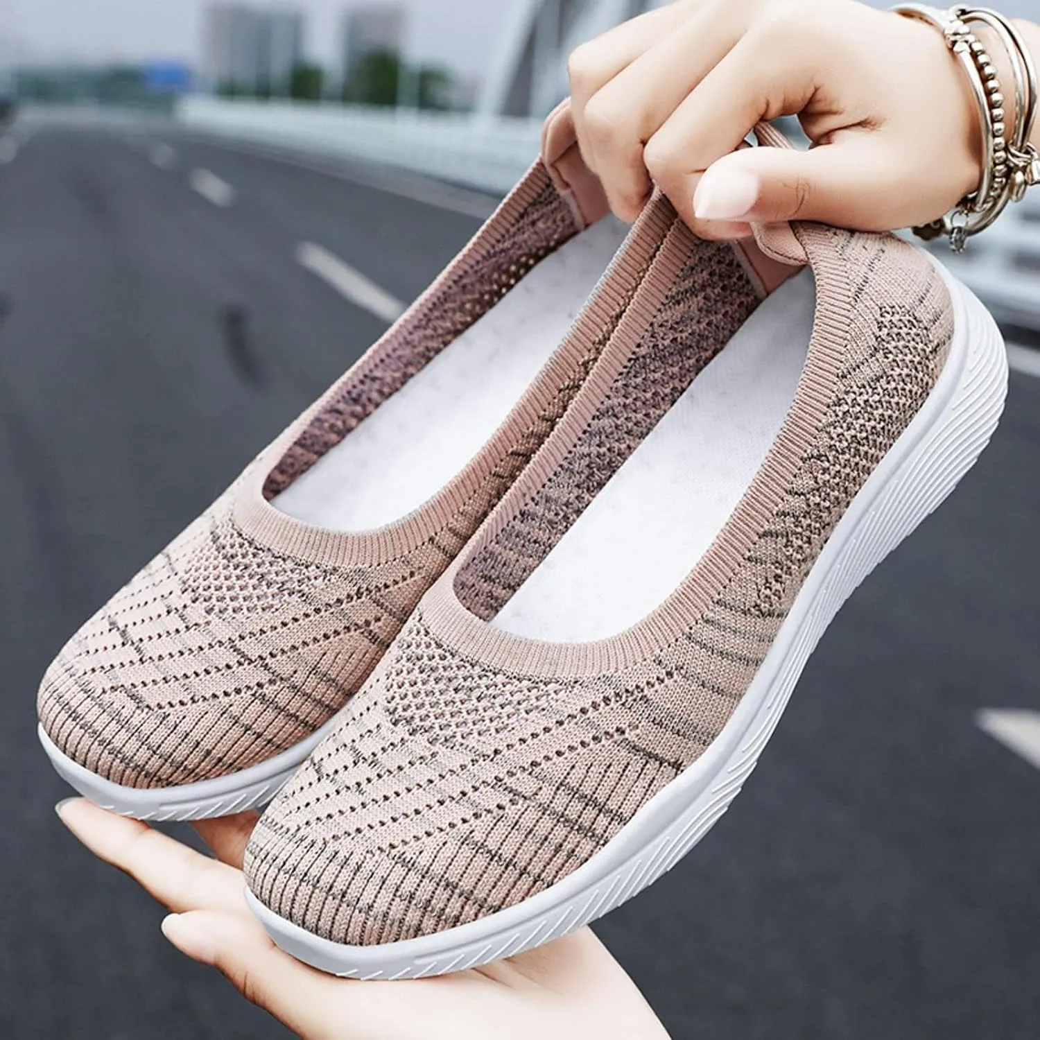 Womens Canvas Slip on Sneakers Walking Tennis Flat Dress Loafers Platform Wedge Mesh Shoes Embroidery Sneakers Casual Close