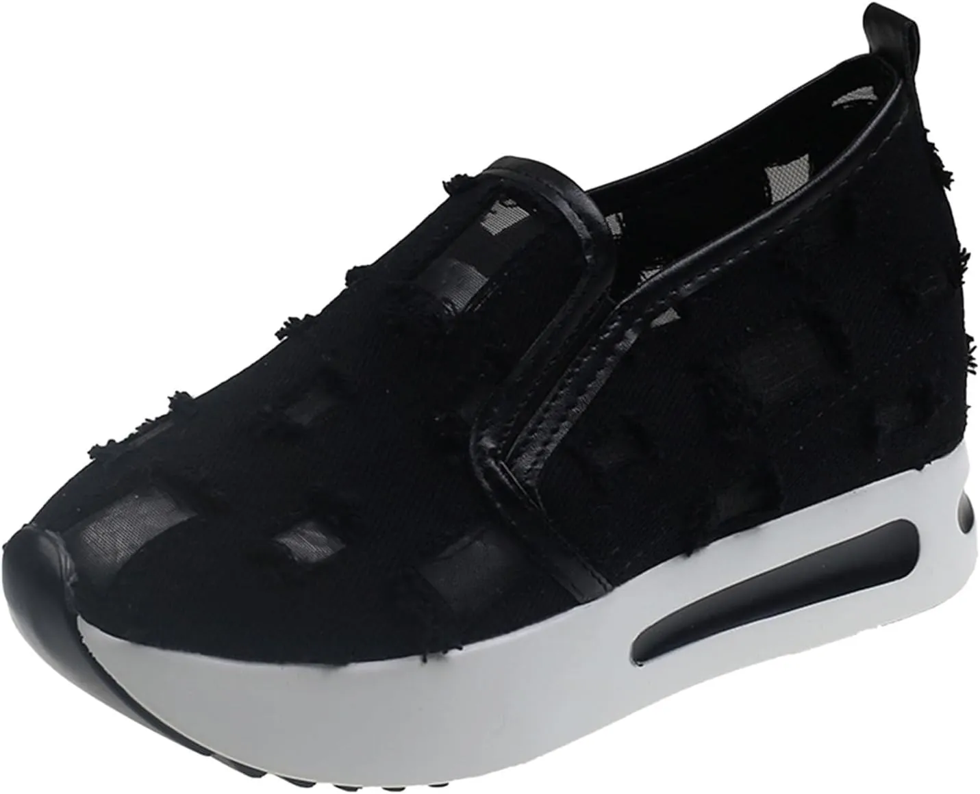 Womens Canvas Slip on Sneakers Walking Tennis Flat Dress Loafers Platform Wedge Mesh Shoes Embroidery Sneakers Casual Close