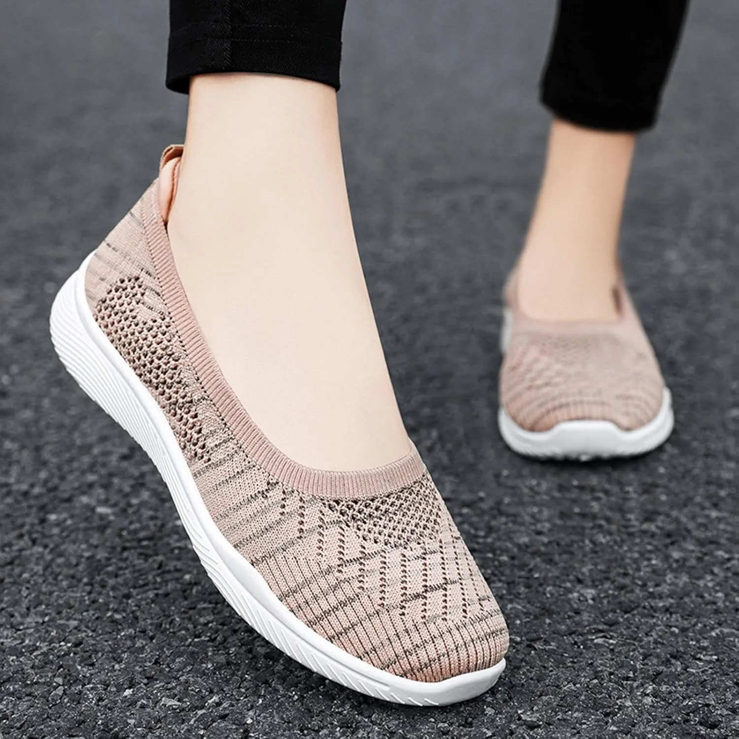 Womens Canvas Slip on Sneakers Walking Tennis Flat Dress Loafers Platform Wedge Mesh Shoes Embroidery Sneakers Casual Close