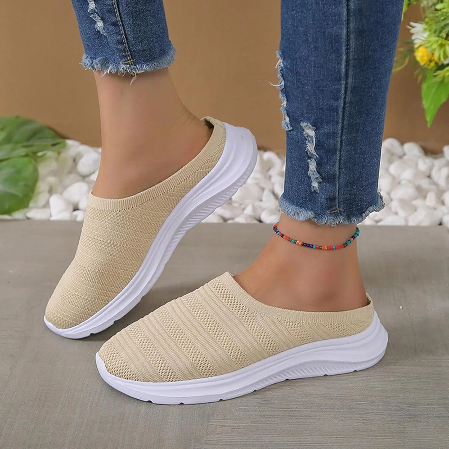 Womens Canvas Slip on Sneakers Walking Tennis Flat Dress Loafers Platform Wedge Mesh Shoes Embroidery Sneakers Casual