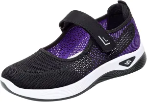 Womens Canvas Slip on Sneakers Walking Tennis Flat Dress Loafers Platform Wedge Mesh Shoes Embroidery Sneakers Casual