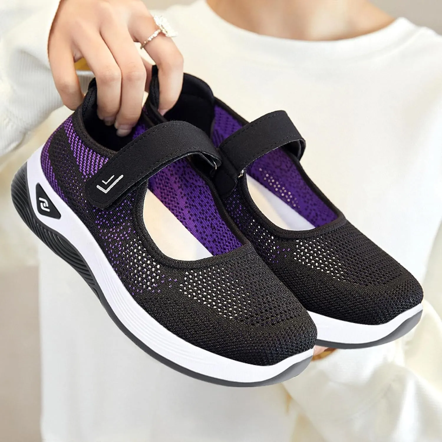 Womens Canvas Slip on Sneakers Walking Tennis Flat Dress Loafers Platform Wedge Mesh Shoes Embroidery Sneakers Casual