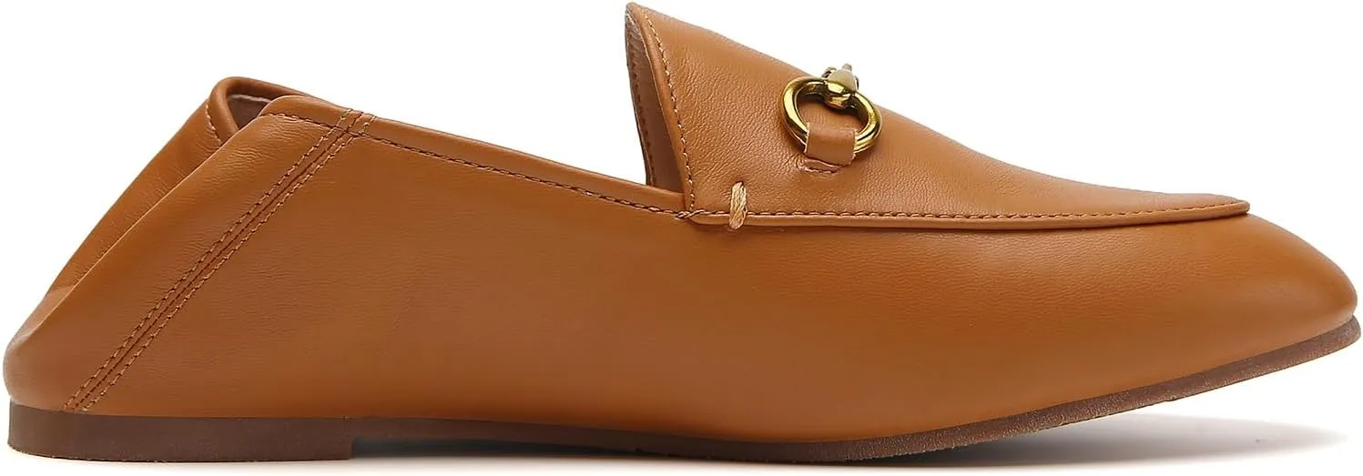 Womens Casual Buckle Loafers Work Flats Round Toe Business Backless Ballet Flats Metal Décor Driving Slip on