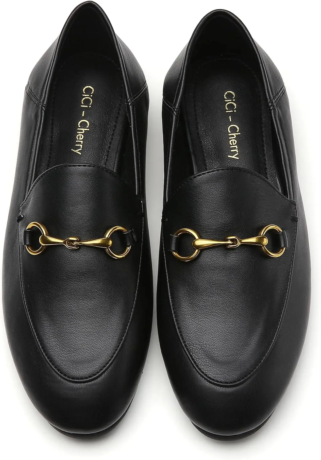 Womens Casual Buckle Loafers Work Flats Round Toe Business Backless Ballet Flats Metal Décor Driving Slip on