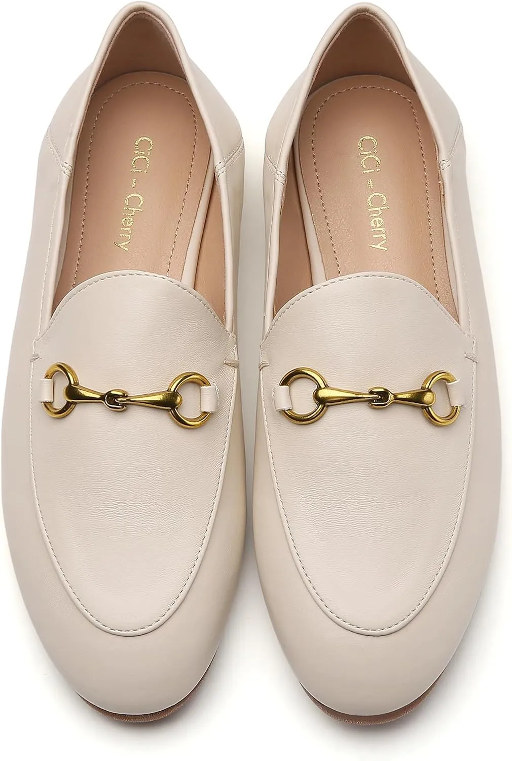 Womens Casual Buckle Loafers Work Flats Round Toe Business Backless Ballet Flats Metal Décor Driving Slip on