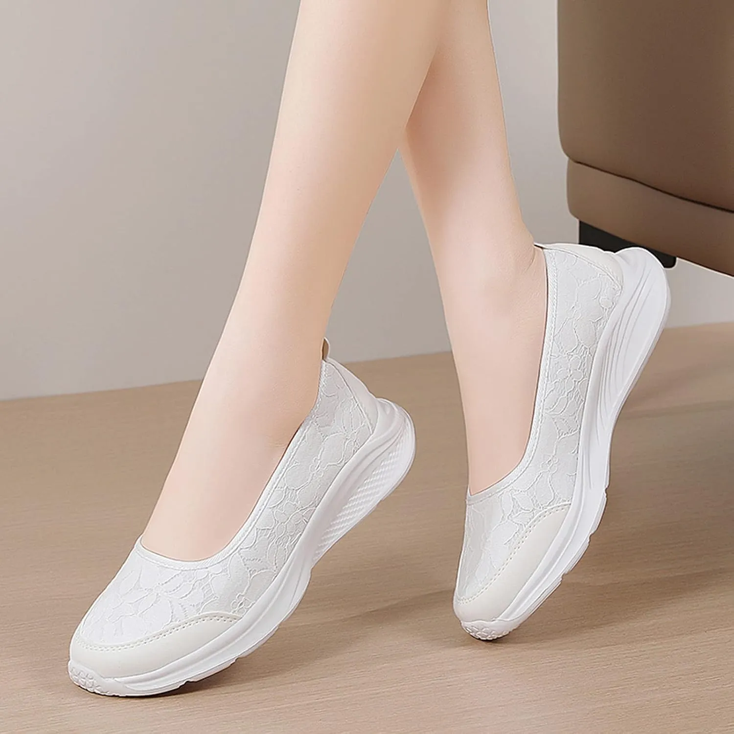 Womens Dressy Casual Walking Shoes Lightweight & Breathable Slip on Sneakers Classic Casual Walking Shoes