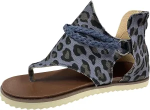 Women's Elastic Ankle Strap Flat Sandals Comfortable Casual Summer Cool Shoes Plantar Fasciitis Sandals