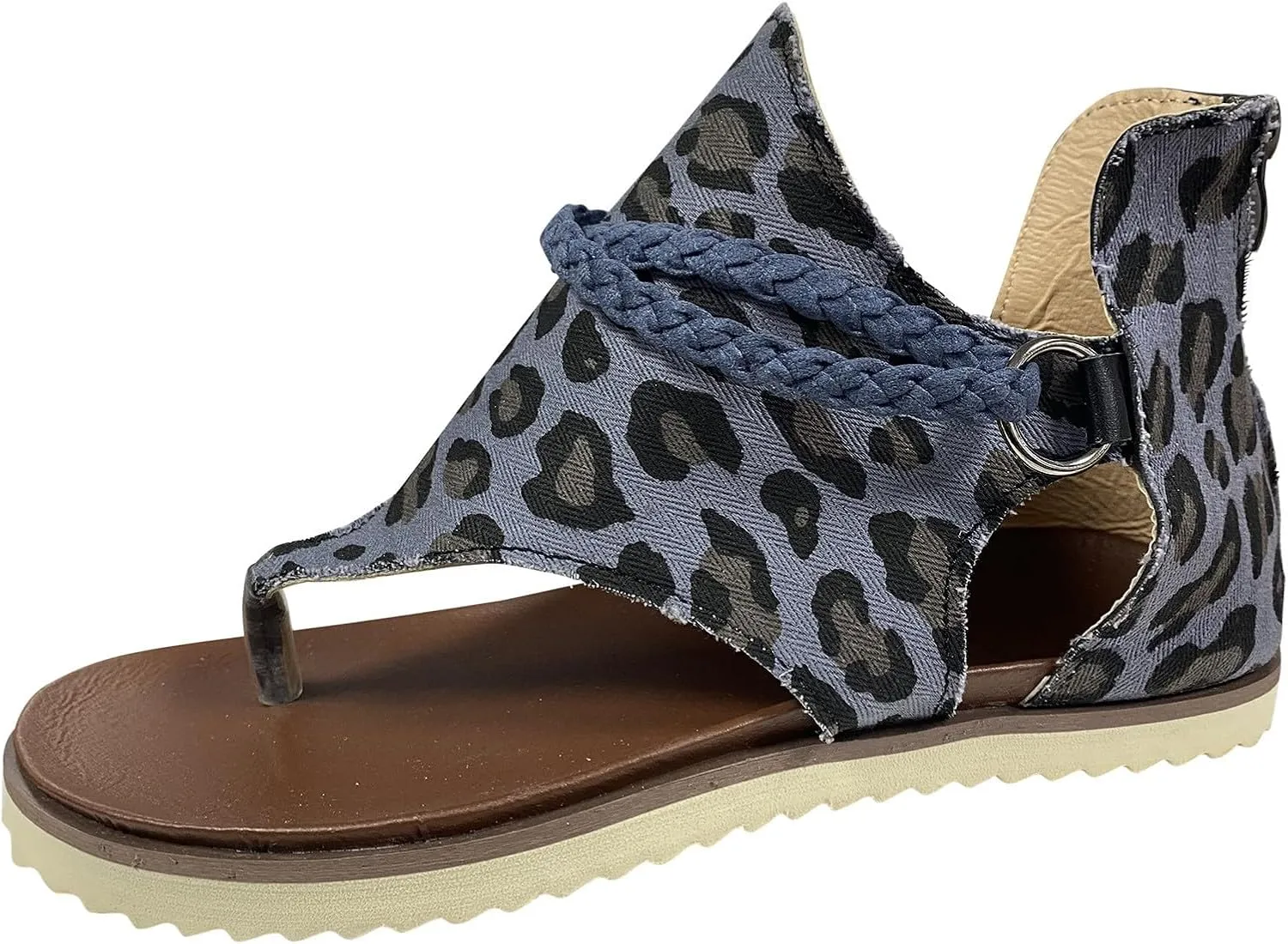 Women's Elastic Ankle Strap Flat Sandals Comfortable Casual Summer Cool Shoes Plantar Fasciitis Sandals