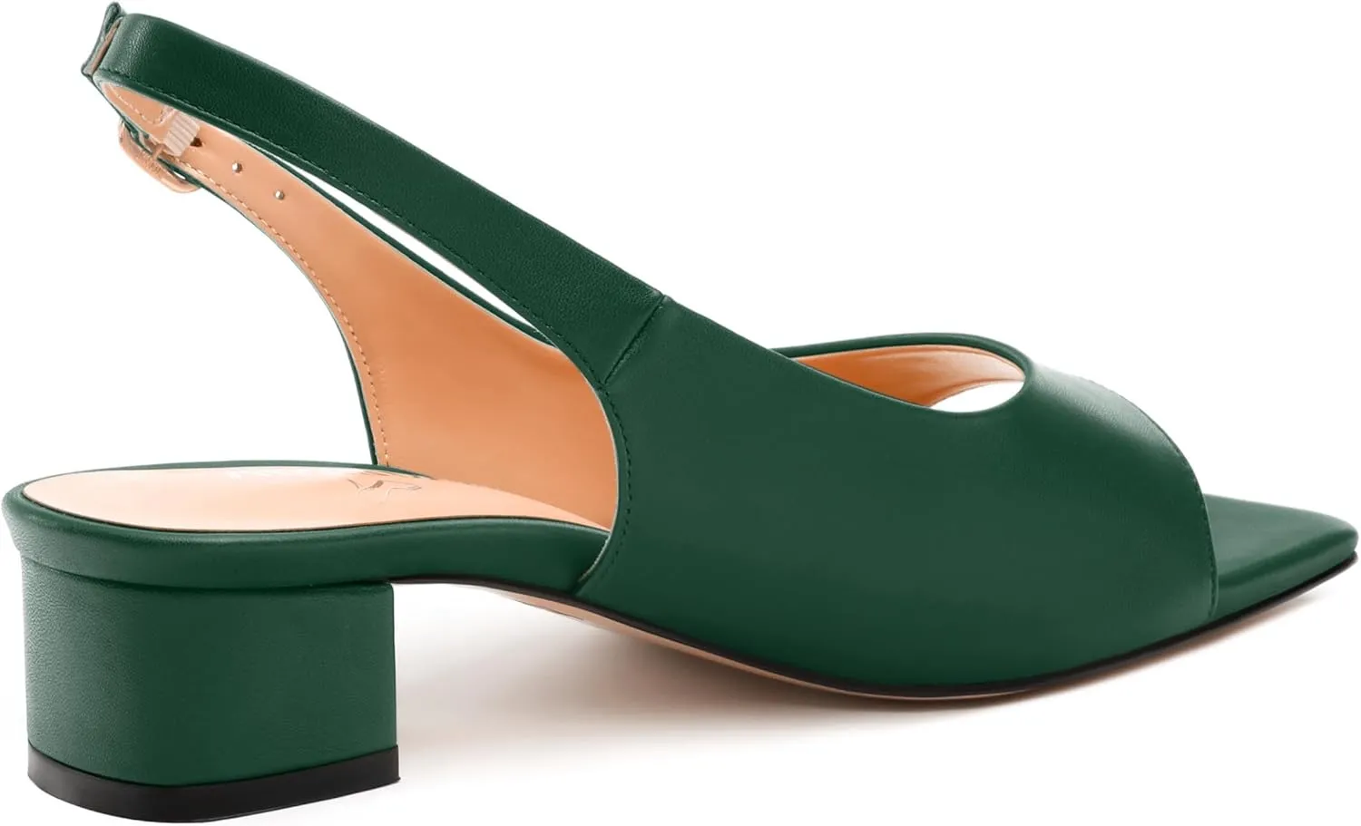 Womens Low Heel Slingbacks, Square Peep Toe Block Heel Sandals for Women, Comfort Heeled Casual Shoes