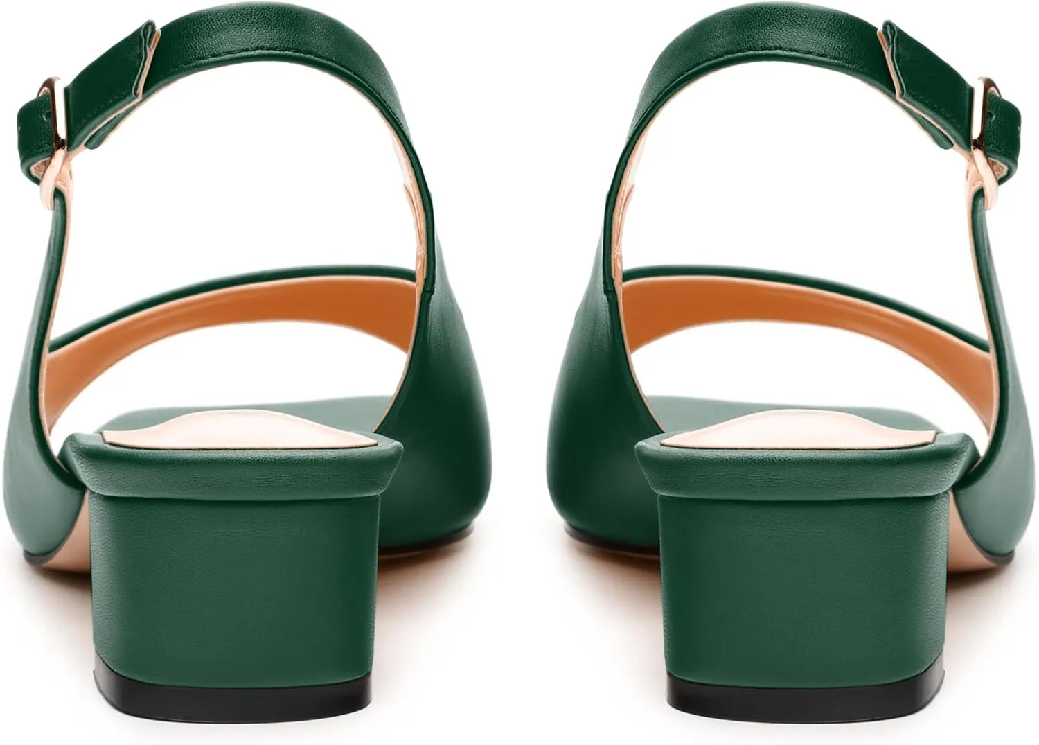 Womens Low Heel Slingbacks, Square Peep Toe Block Heel Sandals for Women, Comfort Heeled Casual Shoes