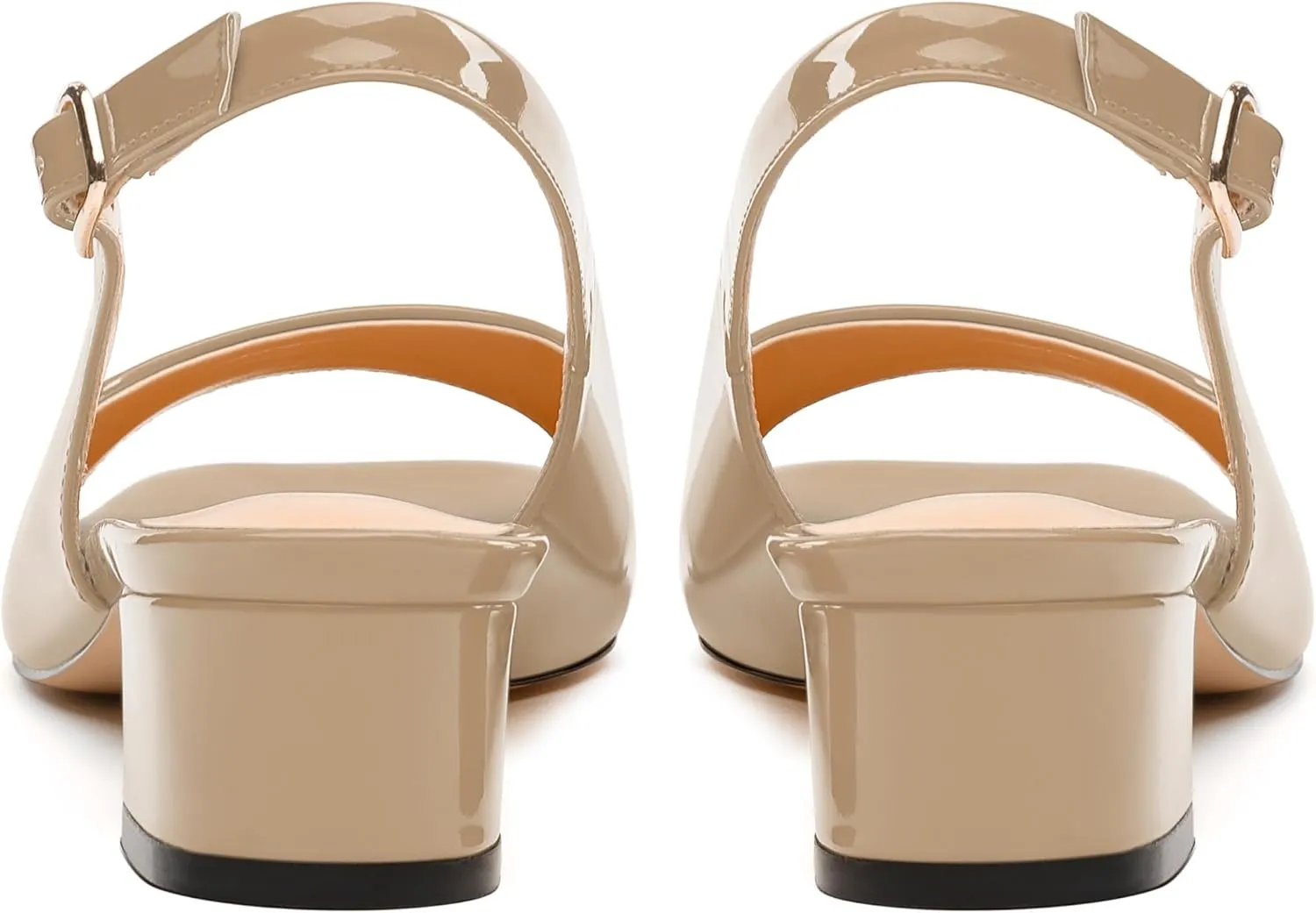 Womens Low Heel Slingbacks, Square Peep Toe Block Heel Sandals for Women, Comfort Heeled Casual Shoes
