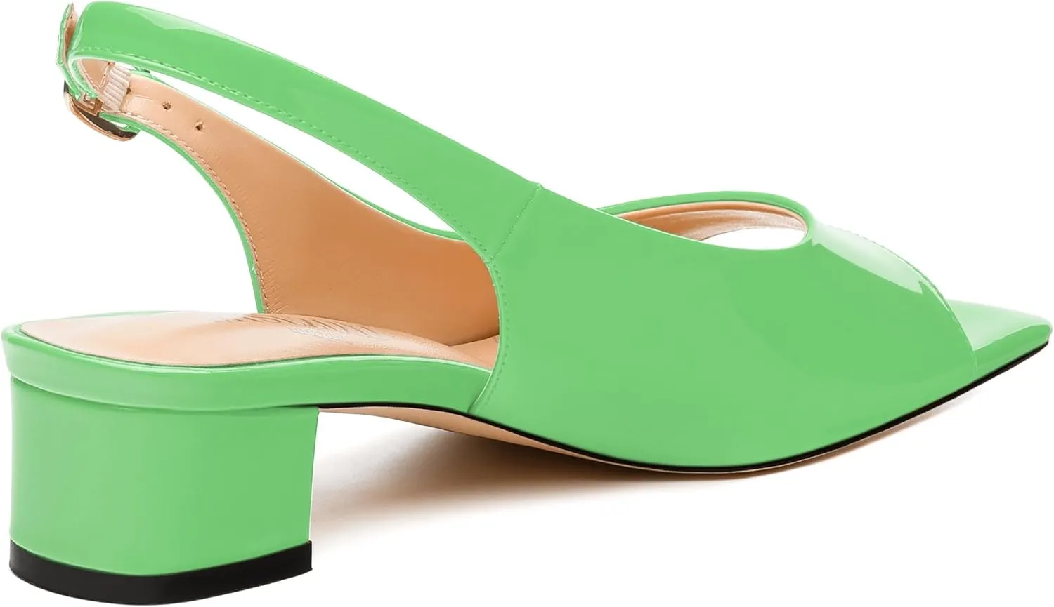 Womens Low Heel Slingbacks, Square Peep Toe Block Heel Sandals for Women, Comfort Heeled Casual Shoes