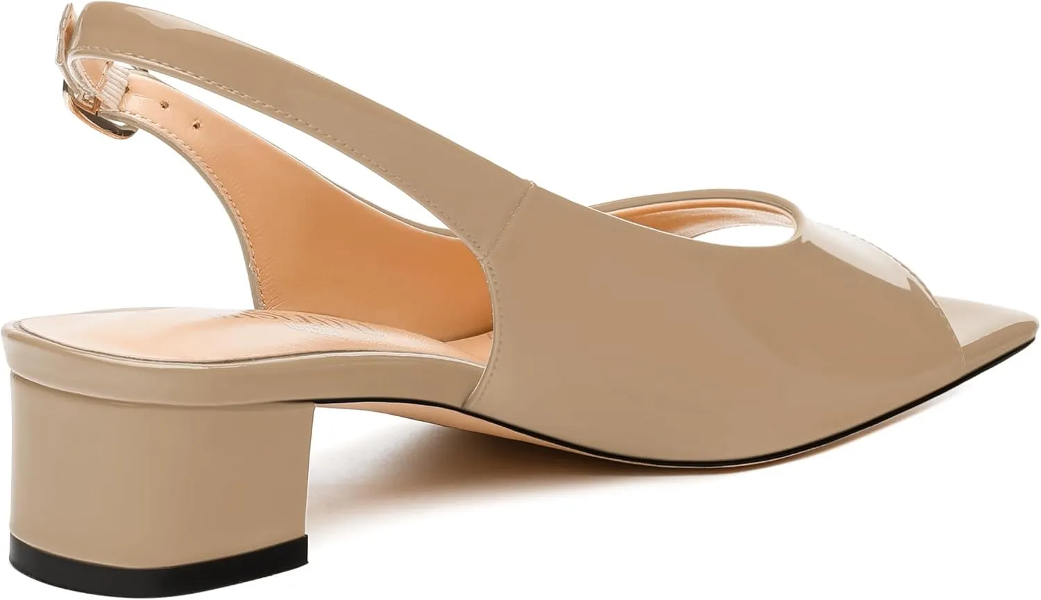 Womens Low Heel Slingbacks, Square Peep Toe Block Heel Sandals for Women, Comfort Heeled Casual Shoes