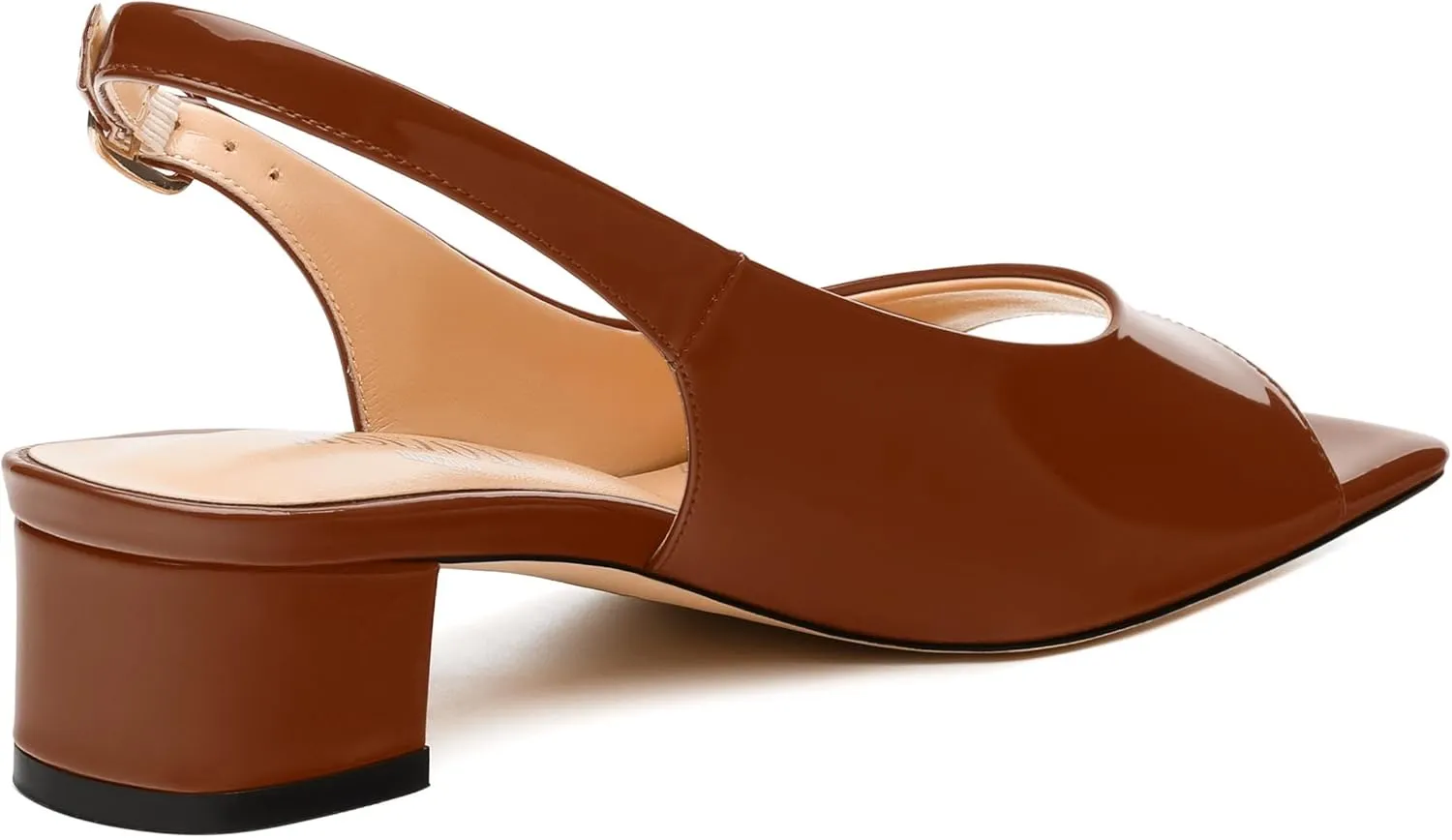 Womens Low Heel Slingbacks, Square Peep Toe Block Heel Sandals for Women, Comfort Heeled Casual Shoes