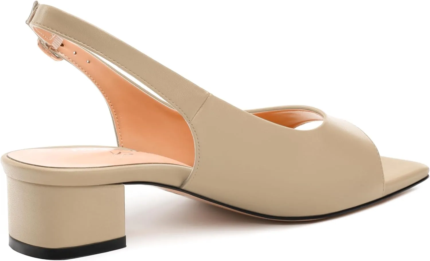 Womens Low Heel Slingbacks, Square Peep Toe Block Heel Sandals for Women, Comfort Heeled Casual Shoes