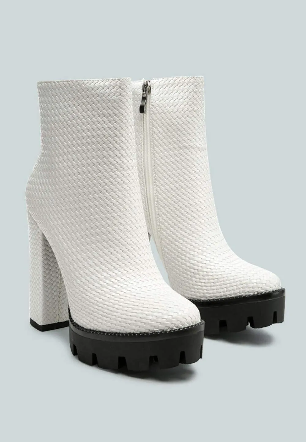 Women's Moleski Textured Block Heeled Boots