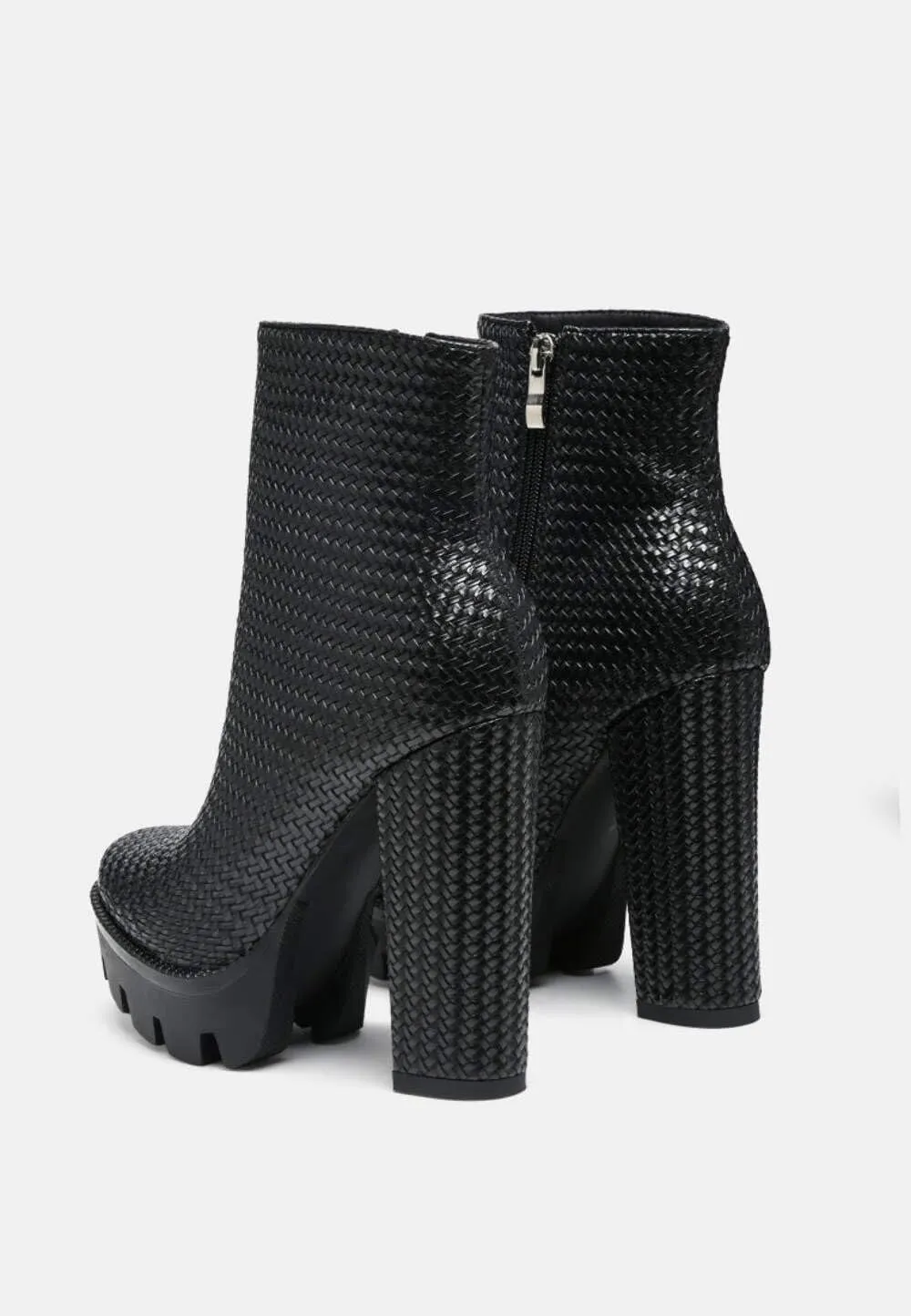Women's Moleski Textured Block Heeled Boots