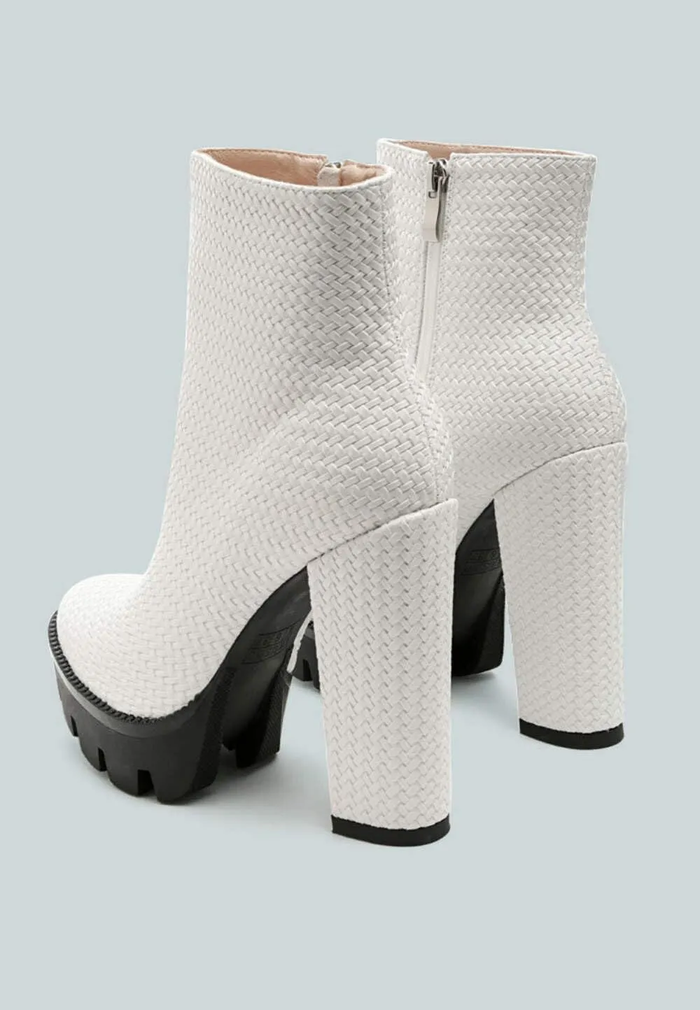 Women's Moleski Textured Block Heeled Boots