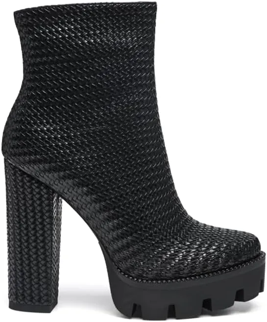 Women's Moleski Textured Block Heeled Boots