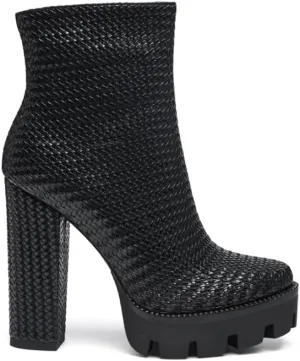 Women's Moleski Textured Block Heeled Boots