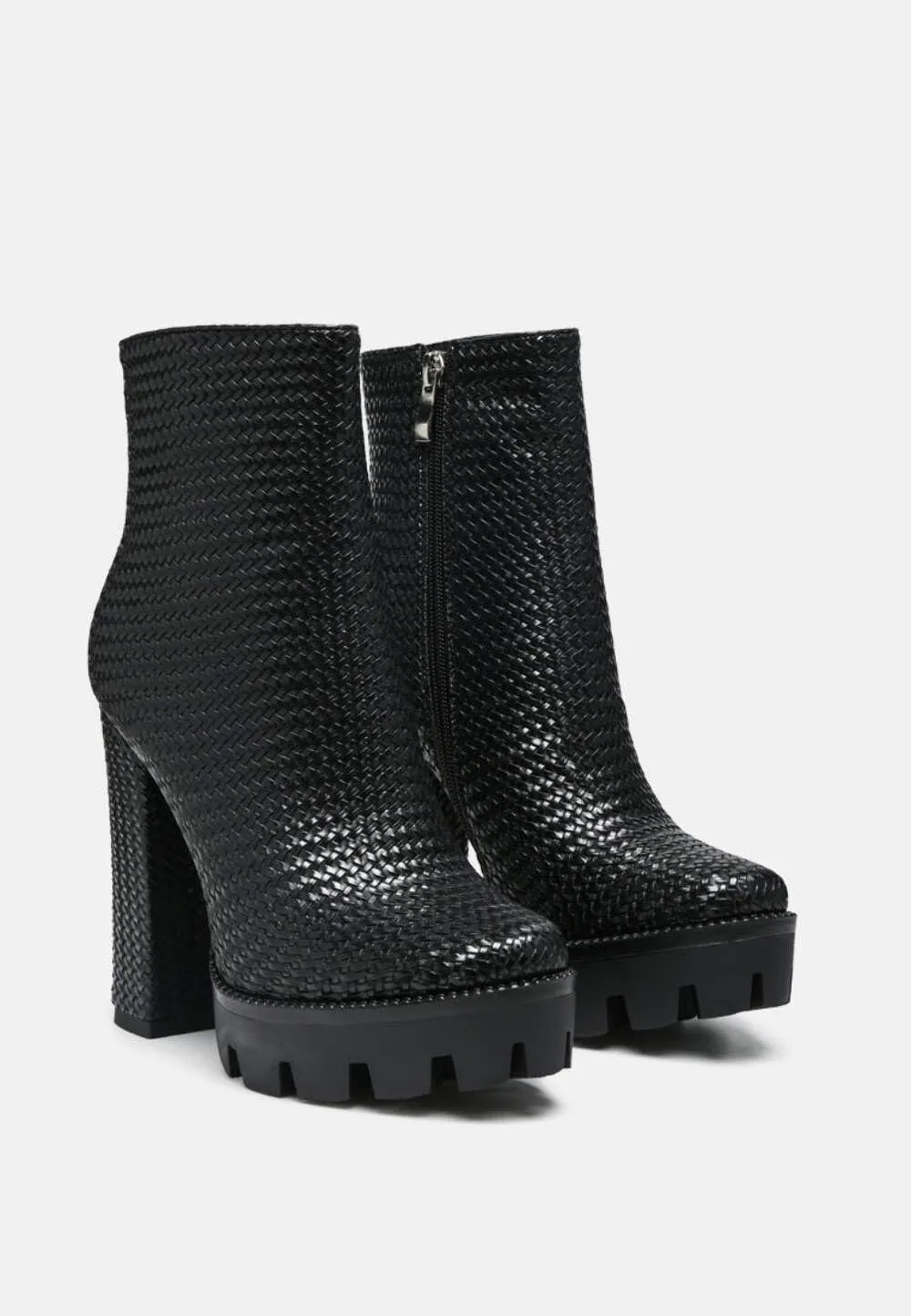 Women's Moleski Textured Block Heeled Boots