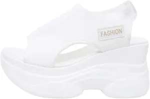 Women's Peep Toe Platform Sneakers Summer Athletic Sport Walking Sandals Arch Support Comfy Orthotic Sandal Slip Ons