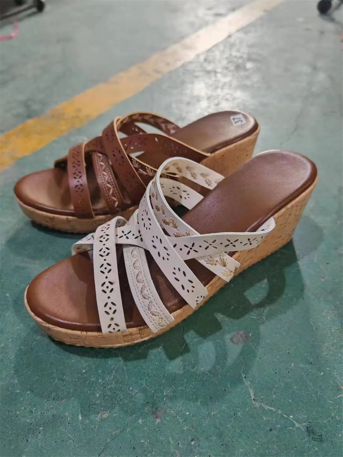 Womens Resort Wedge Sandals Dressy Casual Slip on Sandal Shoes Slip on Comfortable Walking Slides with Rubber Sole