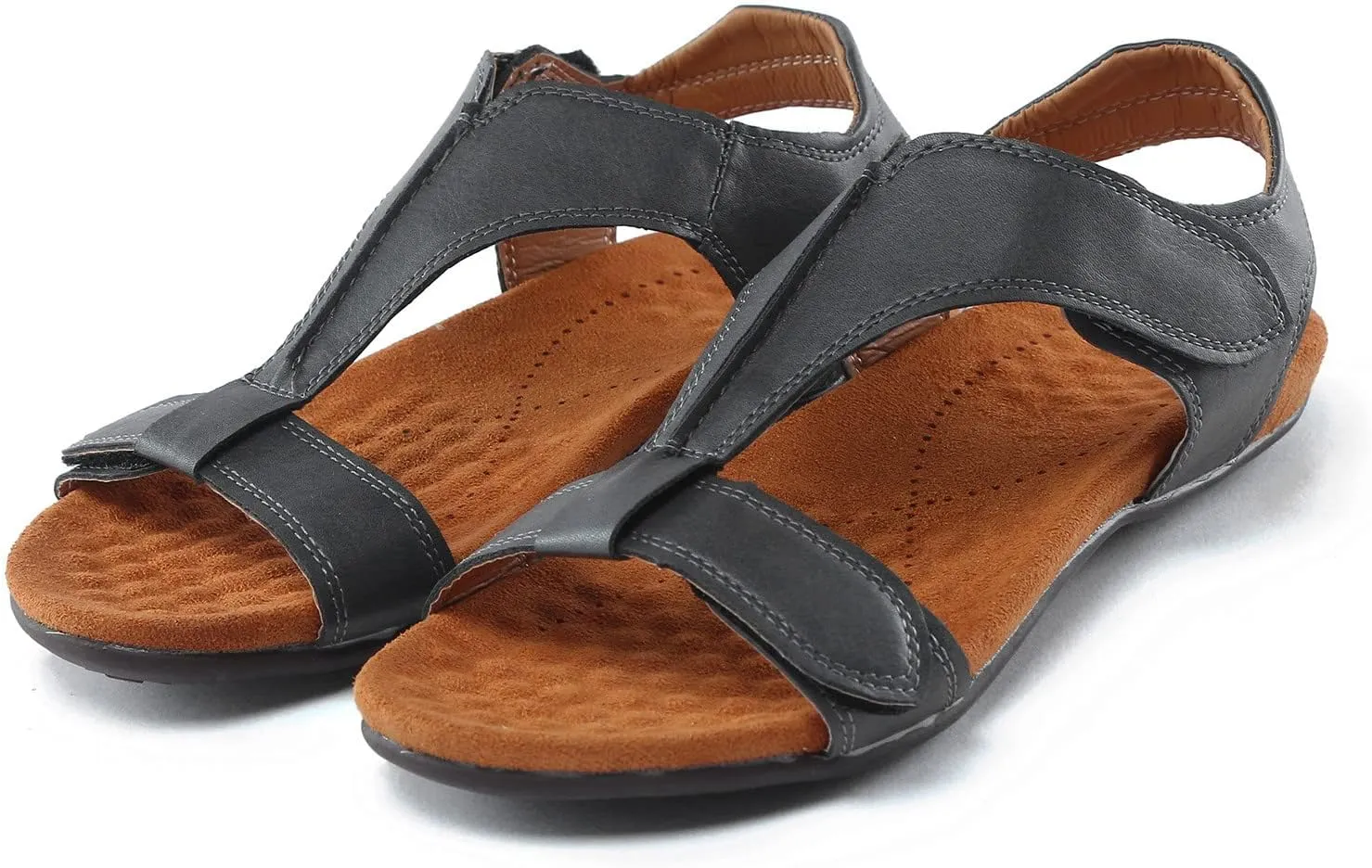 Womens Sandals Comfortable Dressy Women's Brown Sandals Flip Flops for Women Waterproof Flat Sandal Women Slip on Casual Flat Sandal Women Wedge Shoes