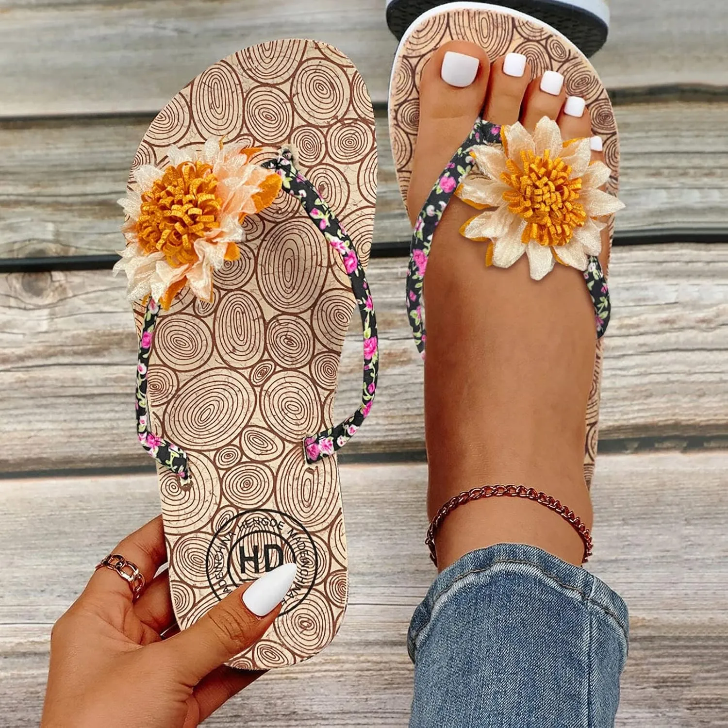 Womens Sandals Comfortable Strappy Walking Sandals for Women Flip Flops for Women Shower Ladies Flat Sandal Summer Slip on Flat Women's Elastic Strap Flat Sandal